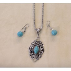 Dabīgo akmeņu kaklarota un auskari